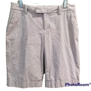 Banana Republic Gray Striped Martin Fit Shorts - Size 8